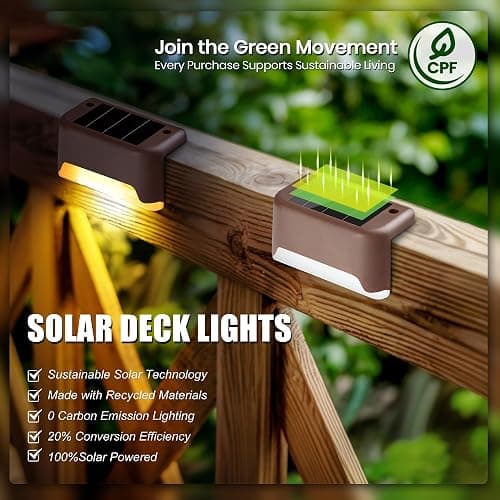 SOLPEX Solar Deck Lights Outdoor 16 Pack,Step Light Waterproof,Warm White | Led Solar lights for Outdoor Stairs,Step,Fence,Yard,Patio and Pathway thumbnail 4