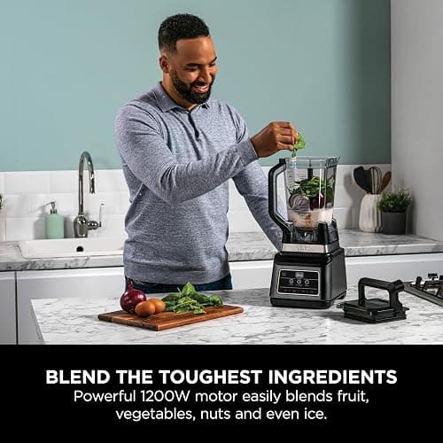 Ninja 2-in-1 Blender with 3 Automatic Programs; Blend, Max Blend, Crush, and 4 Manual Settings, 2.1L Jug & 700ml Cup, 1200W, Dishwasher Safe Parts, Auto-iQ, Black BN750UK thumbnail 5