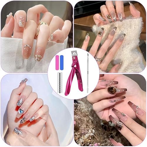 Upgade Acryl Nagelknipser Gelnägel Set, Tip Cutter mit Magnete Nagelfeile Stahl Push, Edelstahl Falsche Nagelknipser, Nagelknipser für Acrylnägel, Professionelle Nagelknipser für Home Nail Art thumbnail 7