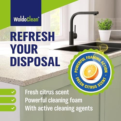 WoldoClean Garbage Disposal Cleaner and Deodorizer Tablets - 24 Pack, Foaming Sink Drain Cleaner & Odor Eliminator, Fresh Citrus Scent, 1 Year Kitchen Cleaning Supply thumbnail 6