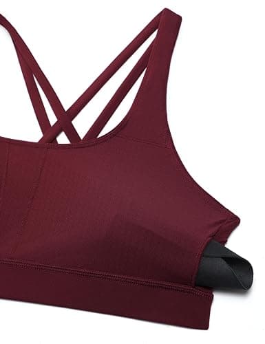 CRZ YOGA Naked Feeling Strappy Sports Bras | Medium Support, Removable Pads, Yoga, Sleek, Scoop Neck, for Women thumbnail 5