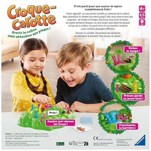 Ravensburger - Croque Carotte - Jeu de Société Rigolo - Jeu pour Famille avec Enfants - Course de Lapins Amusante - 2 à 4 Joueurs dès 4 Ans - 22223 - Version française thumbnail 3