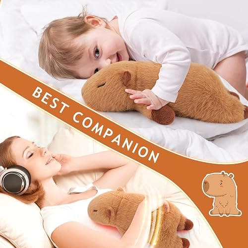 Capybara Stuffed Animal Plush Pillow Toys for Kids and Adults-1.8lb Cuddly Soft Cute Body Pillow Stuffed Animals Bedtime Birthday Gift for Women Kids thumbnail 2