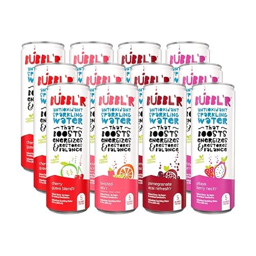 BUBBL'R Antioxidant Sparkling Water, Variety Pack, 12 Fl Oz (Pack of 12) - Image 1