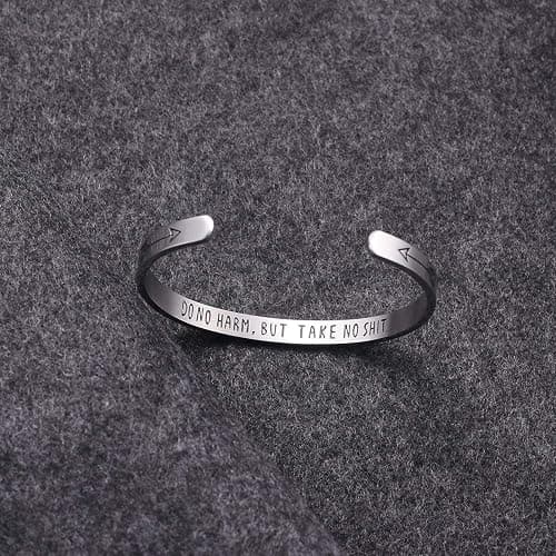 Fesciory Inspirational Bracelets for Women,Stainless Steel Engraved Personalized Positive Mantra Quote Keep Going Cuff Bangle College Graduation Christmas Gifts for Her thumbnail 4