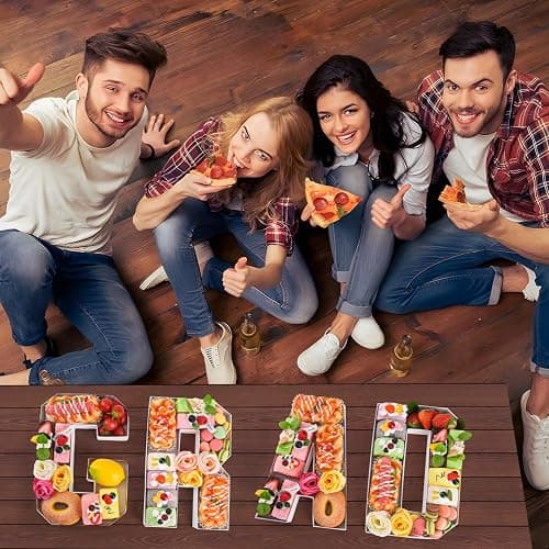 Datyiiha GRAD Set Cardboard Letter for Charcuterie 10.2'' Congrats Grad Fillable Tray Charcuterie Paper Box for Graduation Party Decorations Chocolate Candy Cupcake Container thumbnail 6