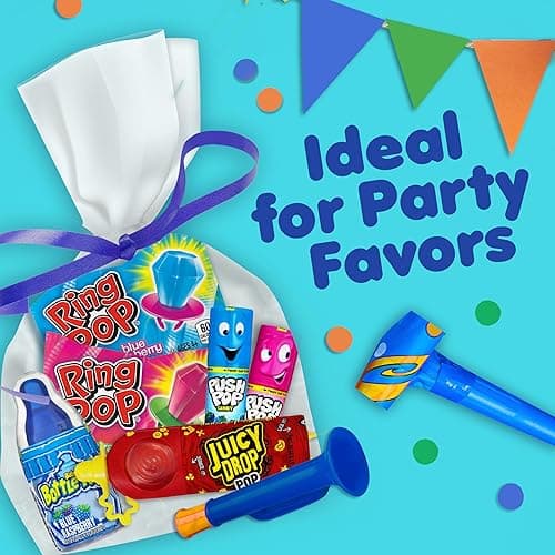 Candy Variety Pack, 18 Count Assorted Lollipops, Bulk Individually Wrapped Ring Pop, Push Pop, Baby Bottle Pop & Juicy Drop, Ideal for Birthdays, Party Favors for Kids & Hard Candy Gifts thumbnail 6