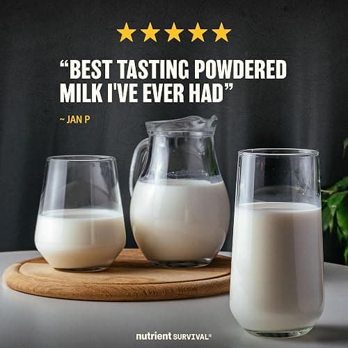 Nutrient Survival Vitamin Powdered Milk, Freeze Dried Prepper Supplies & Emergency Food Supply, 21 Essential Nutrients, Soy & Gluten Free, Shelf Stable Up to 25 Years, One Can, 50 Servings thumbnail 4