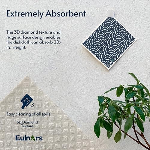 Eulnars Swedish Dishcloths for Kitchen, 8 Pack Japanese Pattern Reusable Paper Towels with Clips, Non-Scratch Swedish Dish Towels, Super Absorbent Cellulose Dish Cloths, No Odor thumbnail 5