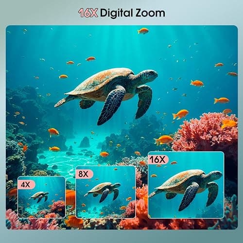 4K Underwater Camera, 64MP 16FT Waterproof Digital Camera with 16GB Card, Autofocus Floatable Waterproof Camera with IPS HD Screen, 16X Digital Zoom, Fill Light, for Surfing,Snorkeling,Swimming,Pink thumbnail 5
