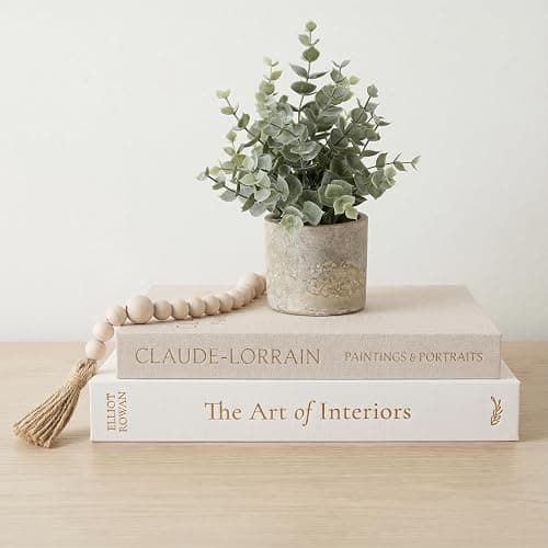 Vine Creations Decorative Books - Set of 2 Linen Hardcover Boxes with Storage - Aesthetic Fake Books for Decoration for Home, Shelf, Bookshelf Decor, Coffee Table Decor, as Storage or Keepsake Box - Image 1