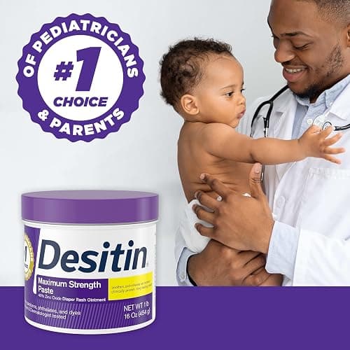 Desitin Maximum Strength Baby Diaper Rash Cream, 40% Zinc Oxide for Treatment, Relief & Prevention, Hypoallergenic, Phthalate- & Paraben-Free Paste, Protects Skin For Up To 12 Hours, 16 oz thumbnail 6