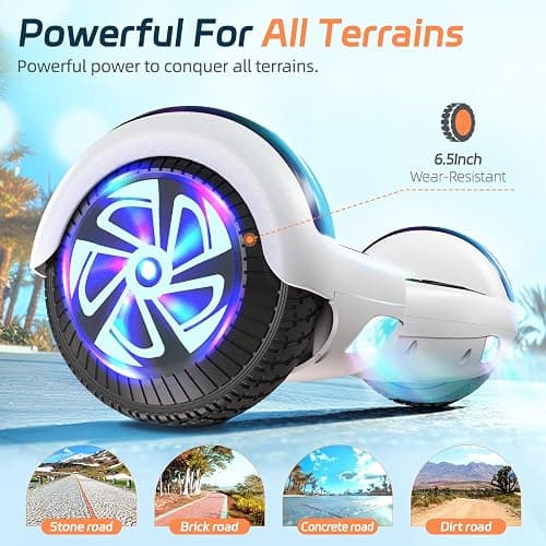 Scooter with Bluetooth Corlorful LED Lights, 6.5" Wheels, Dual 300W Motor Scooter for Kids Girls Boys Adults, All Ages thumbnail 3