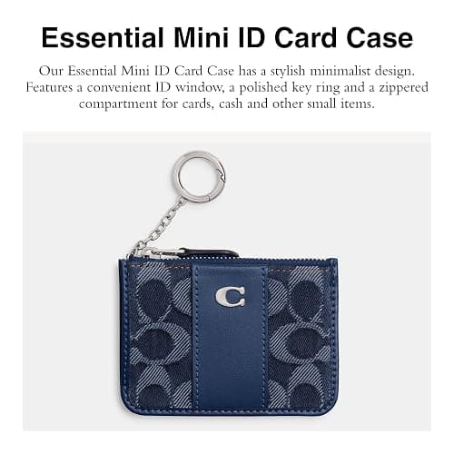 Coach Essential Mini ID Card Case in Signature Denim, LH/Deep Blue Multi thumbnail 2