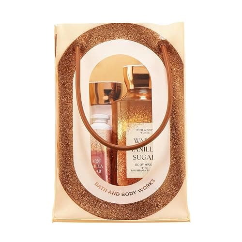 Bath & Body Works Warm Vanilla Sugar Gift Set with Body Wash, Fine Fragrance Mist, Lotion, & Hand Cream – Personal Care Collection for Gifts or Individual Use, Sugar and Sweet Vanilla Scent - 1 Pack - Image 1