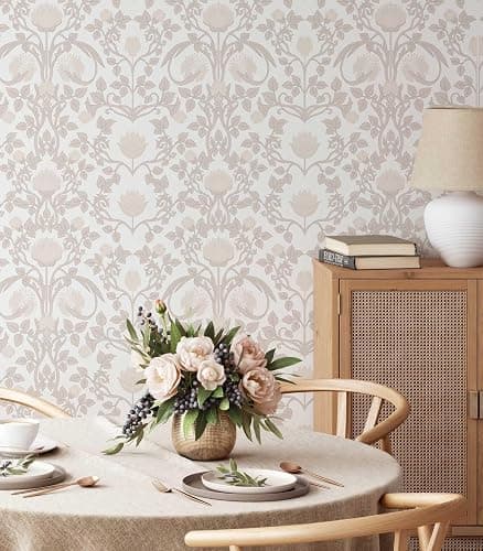 YXTII 17.3"×78.7" Pink Peel and Stick Wallpaper, Floral Wallpaper for Bedroom Bathroom Self Adhesive Removable thumbnail 3