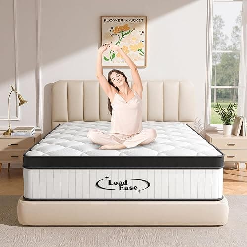 LoadEase King Size Mattress,12 Inch King Mattress in a Box for Back Pain Relief, Upgrade Memory Foam and Pocket Coils Spring, Medium Firm, Excellent Motion Isolation, Edge Support, 80x76x12 thumbnail 8