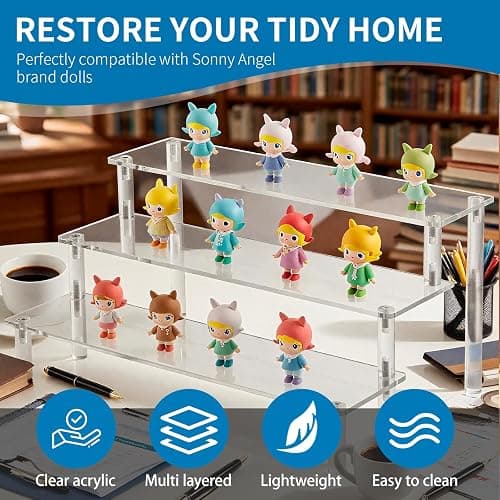 MEIJIAYOU 3 Tier Stand Compatible with Sonny Angel,Stackable Acrylic Stand For Miniature Figure Display,1PC thumbnail 7