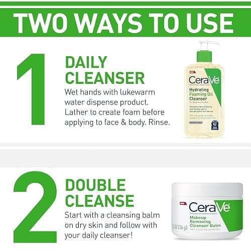 CeraVe Hydrating Foaming Oil Cleanser, Moisturizing Cleanser for Face & Body, Squalane Oil + Hyaluronic Acid + Ceramides, For Dry to Very Dry Skin, Fragrance Free & Residue Free, 8 FL Oz thumbnail 5