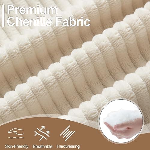 Abbrevi 87.4" Oversized 3 Seater Couch,Upholstered Sofa for Living Room,Modern Deep Seat Comfy Loveseat Couches with Cup Holders, Love Seat Sofa Corduroy (Beige) thumbnail 6