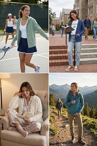 Witsmile Zip Up Hoodie Women Oversized Hooded Sweatshirt Soft Knit Jacket Loose Casual Fall Outfits Trendy Clothes 2026 thumbnail 5