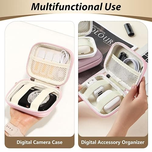 Linpr Digital Camera Case for CAMKORY, KODAK PIXPRO FZ45/FZ55, Canon IXUS 285 HS, Lecran, Small Travel Compact Camera Holder with Mesh Pocket for Accessories SD Card (Pink) thumbnail 7