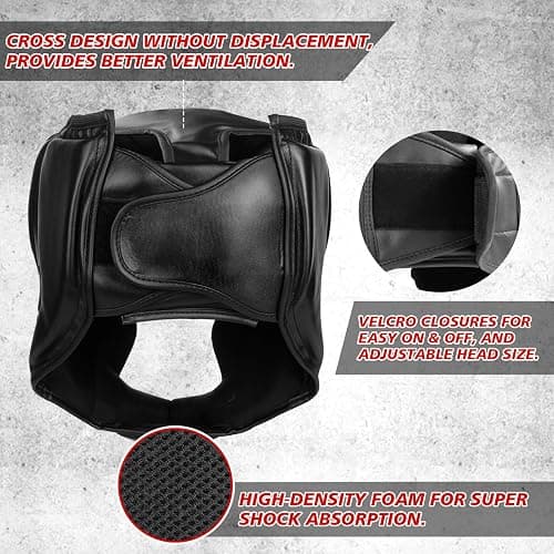 2 Pack & 1 Pack Boxing Headgear - Sparring Safety Head Guard for MMA, Kickboxing, Muay Thai, Boxing - Men, Women, Kids thumbnail 3