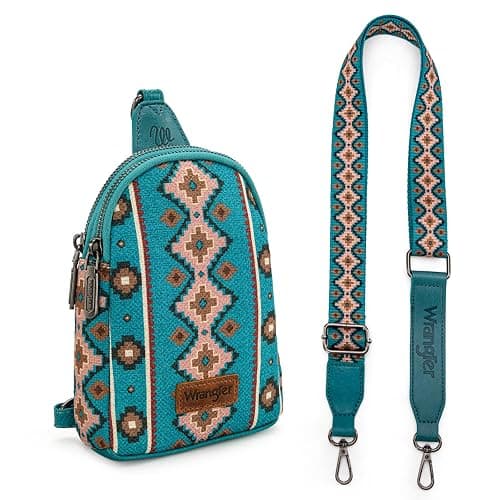 Wrangler Aztec Sling Bag - Southwest Crossbody Trendy Chest Bag thumbnail 6