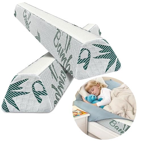 LVYSHOW Baby Bed Bumpers for Toddlers, Foam Bed Guard Rail for Kids Bed Twin Full Queen King Size Bed, 2 Pack - Image 1
