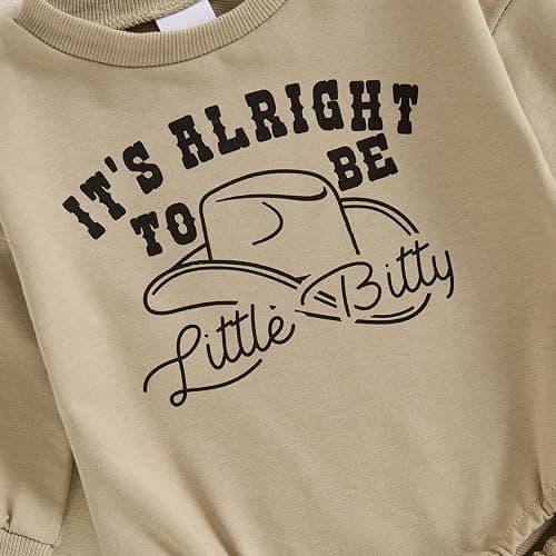 Sasaerucure Little Bitty Baby Outfit Infant Long Sleeve Romper Baby Boy Western Country Style Onesie Newborn Winter Clothes thumbnail 4