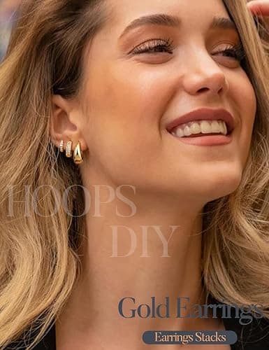❤️❤️❤️LOLIAS Small 14K Gold Plated Chunky Hoop Earrings for Women Hypoallergenic Silver Earrings Set for Sensitive Ears Non Tarnish Huggie Hoops Earring Stacks for Multiple Piercing Jewelry Lightweight 3Pairs thumbnail 2