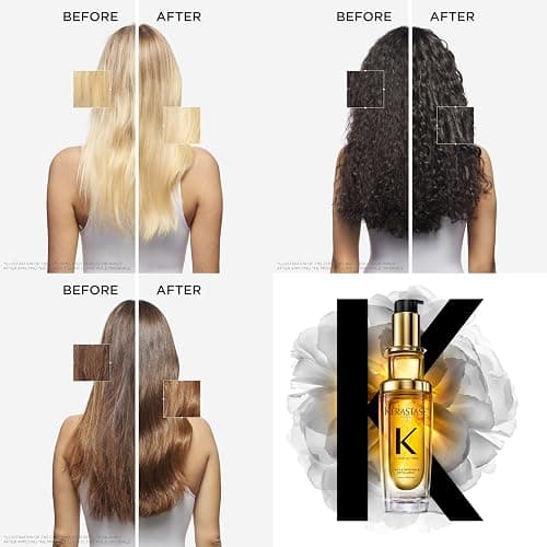 Kérastase Elixir Ultime L'Huile Original Hair Oil, Hydrating Oil Serum to Smooth Frizz and Add Shine, With Wild Camellia, Strengthens and Provides Heat Protection, All Hair Types thumbnail 3