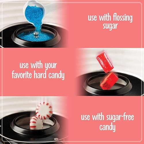 Nostalgia Cotton Candy Machine - Retro Cotton Candy Machine for Kids with 2 Reusable Cones, 1 Sugar Scoop, and 1 Extractor Head – Red thumbnail 5