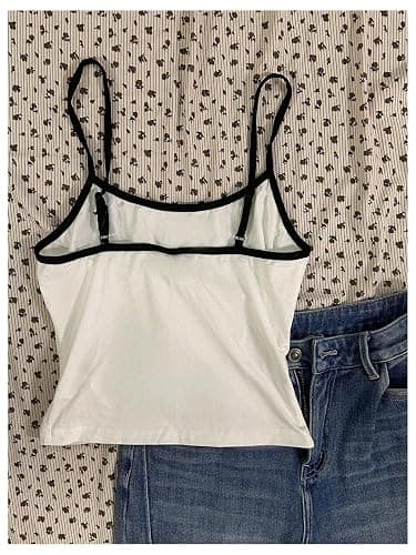 RoseSeek Women's Graphic Tank Tops Vintage Scoop Neck Spaghetti Strap Cropped Camisole Top Tiny Slim Fit Summer Clothes thumbnail 2