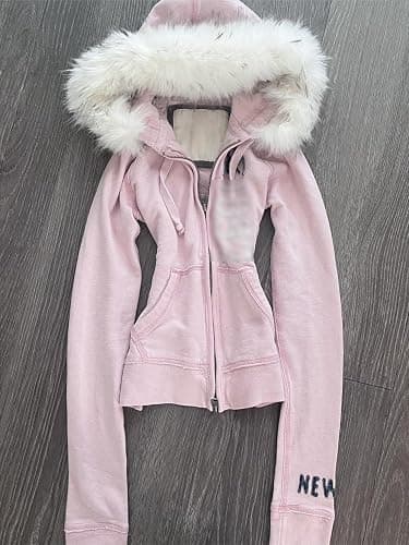 RICHTRUE Y2k Fur Zip Up Hoodie Women Teen Girls 2000s Preppy Clothes Grunge Vintage Sweatshirt Fall Winter Streetwear Jacket thumbnail 2