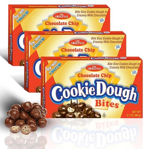 Cookie Dough Bites Chocolate Chip Flavored Candy | 3.1 oz (Pack of 3) | The Original Edible Cookie Dough | Movie Theater Candy - Image 1