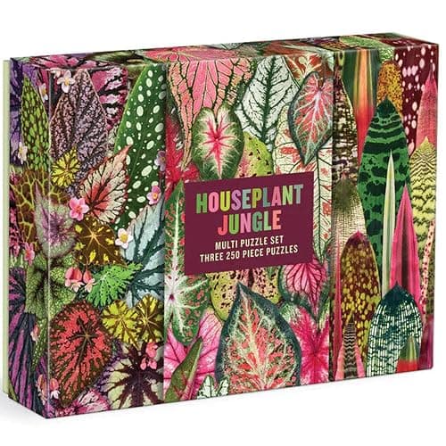 Galison Houseplant Jungle Multi Puzzle Set from Galison - Includes Three 250 Piece Puzzles Featuring Botanical Photographs from Troy Litten, Thick and Sturdy Pieces, Fun and Challenging Activity - Image 1