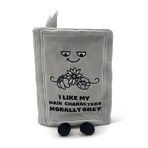 Punchkins Book Plushie - I Like My Main Characters Morally Grey, Gift for Book Lovers, Silly Plush Toy for Gifting - Image 1
