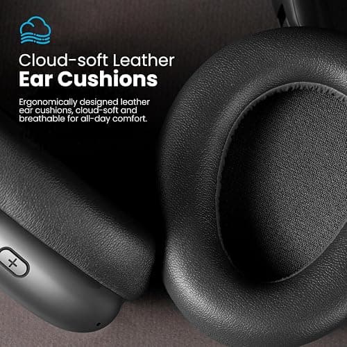 Wentronic Y01 Wireless Over Ear Headphones, Noise Canceling Bluetooth 5.3 Headphones with Microphones,Hi-Res Audio,48H Playtime,Foldable,Breathable Soft Earpads for iOS/Android/Samsung/PC-Space Grey thumbnail 3