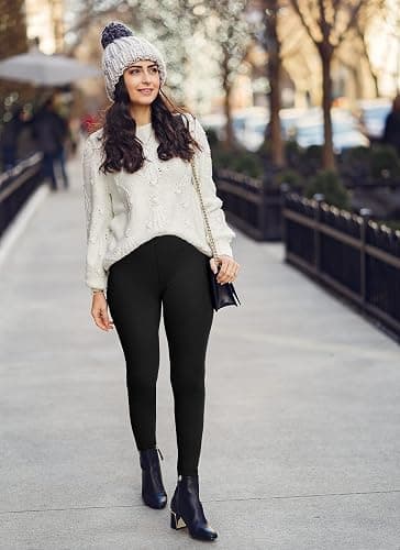 CHRLEISURE Women's Fleece Lined Tights - Fake Sheer Warm Pantyhose Thick Winter Leggings thumbnail 5