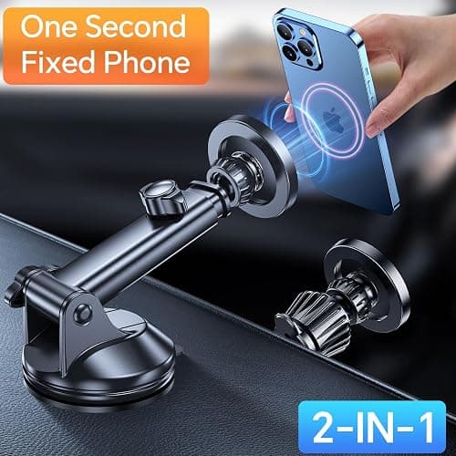 Coolpow for MagSafe Car Mount【Windshield+Vent+Dash】Magnetic Phone Holder for Car Phone Holder Mount Cell Phone Holders for Your Car Accessories Suction Phone Mount for Car Truck Stand for iPhone 17 16 thumbnail 6