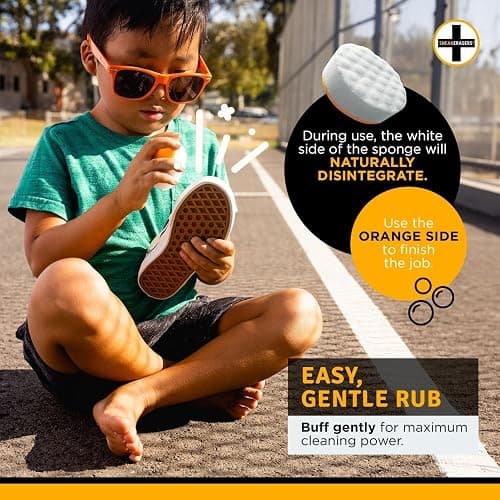 SneakERASERS Instant Sneaker Cleaner, Premium Shoe Cleaning Kit for Sneakers, Dual-Sided Sponges, Effective for Tennis Shoes & Women Men Sneakers, Gentle Rub Design (10 Pack) thumbnail 4