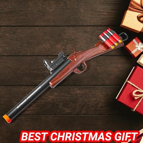 Safe Toy Double Barrel Gun for Boy with Ejecting Shell Soft Bullets,Realistic Model Shotgun Toys Foam Blaster Play Gun Toy with Soft Bullet Look Real Hunting Action for Children (MINIGUN) thumbnail 2
