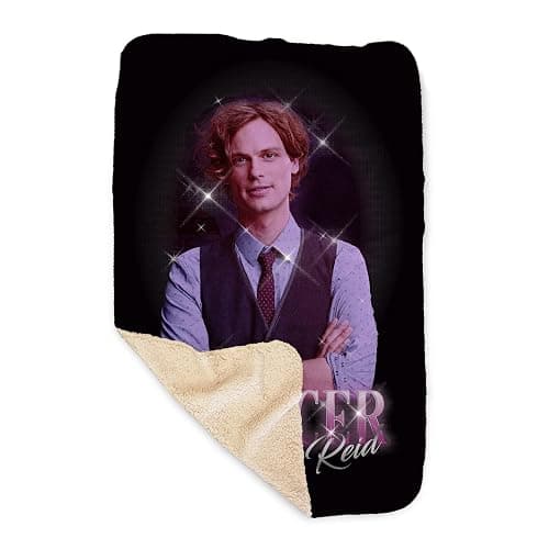 CBS Criminal Minds Vintage Spencer Reid Sherpa Blanket - 37" x 57" - Officially Licensed | Officially Licensed, Vintage thumbnail 2