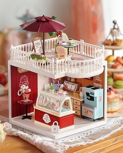 Rolife Super Creator Accessories Chic Café Terrace, Tiny House Building Blocks for Little Dolls, DIY Plastic House Model Building Kits for Teens, DIY Crafts/Hobbies for Adults (Chic Café Terrace) thumbnail 2