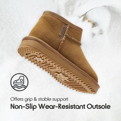 Balabala Boys & Girls Classic Snow Boots, Warm, Suede, Water-Resistant | Water Resistant, Girls, Boys, Kids, Snow Boots, Winter Boots, Classic, Suede, Warm, Hiking Boots, Insulated, Non-Slip Sole thumbnail 4