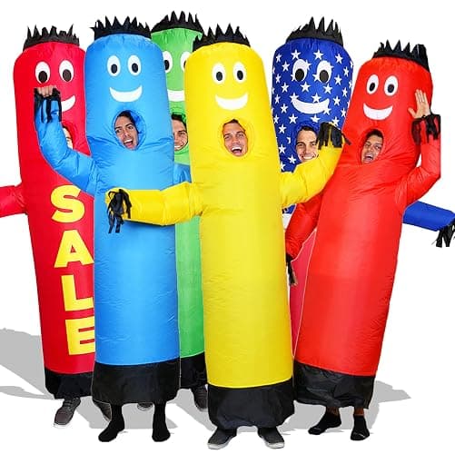 LookOurWay Inflatable Tube Man Costume - Wacky Wavy Arm Guy Funny Inflatable Halloween Costume for Adults thumbnail 5
