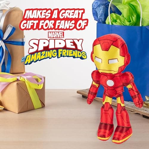 Marvel Spidey & His Amazing Friends 8" Plush 3-Pack Set - Hulk, Black Panther, Iron Man - Officially Licensed Stuffed Animal Toy Figures - Spider-Verse Gift for Kids, Boys, Girls thumbnail 5