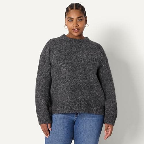 Amazon Essentials (Demi's Pick) Women's Oversized-Fit Faux Mohair Crewneck Sweater thumbnail 6