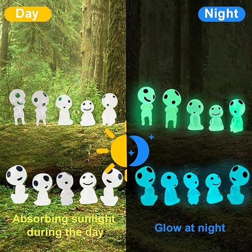 CCINEE 20Pcs Glow in Dark Tree Elves Fairy Luminous Ghost Micro Landscape Accessories Miniature Tree Elves Decoration for Garden Landscape Aquarium Dollhouse Potted Plants Decoration thumbnail 3
